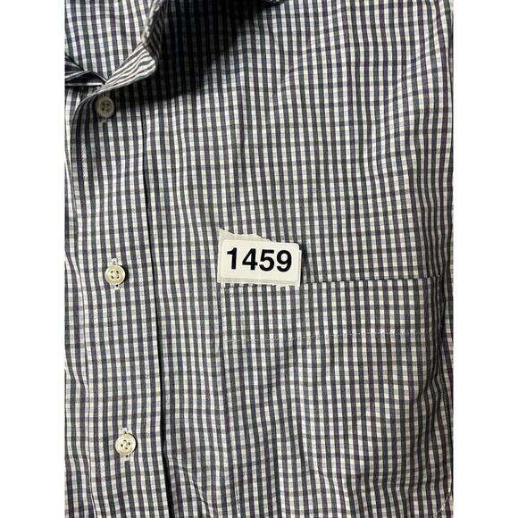 Jos A Bank Shirt 15.5 33 Men’s Purple Green Check French Cuff Tailored Fit - Picture 6 of 7